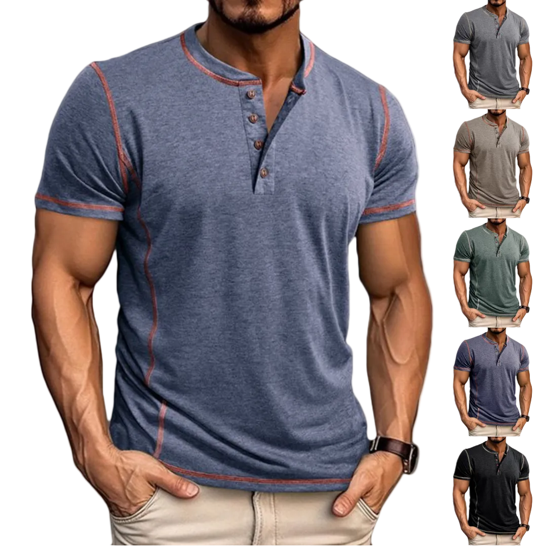 LuKa - Stijlvol T-shirt met Henley-hals