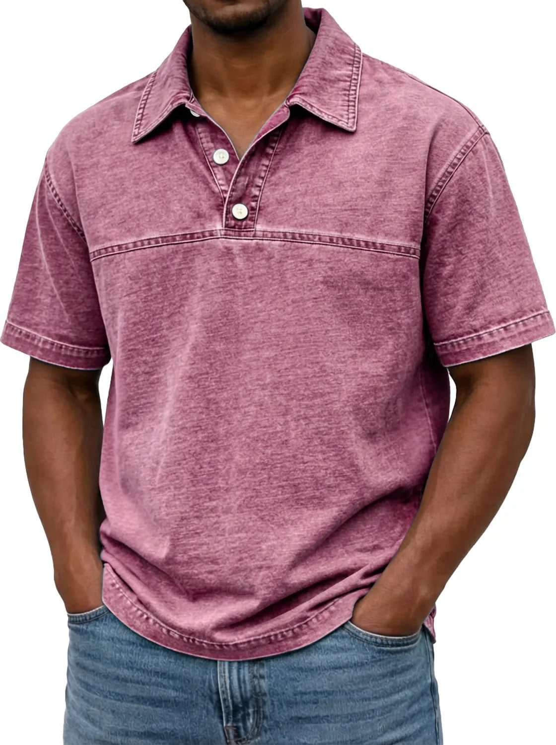 LuKa - Vintage Gewassen Zomer Shirt Met Knopen