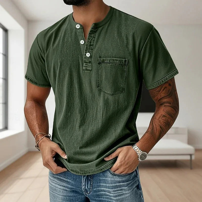 LuKa - Vintage Mannen Shirt Met Borstzakje