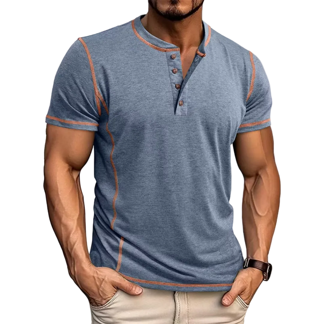 LuKa - Stijlvol T-shirt met Henley-hals