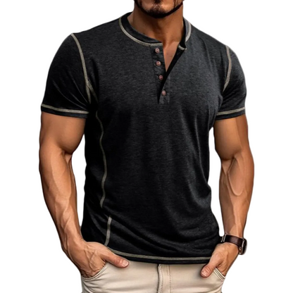 LuKa - Stijlvol T-shirt met Henley-hals