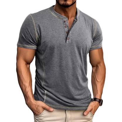 LuKa - Stijlvol T-shirt met Henley-hals