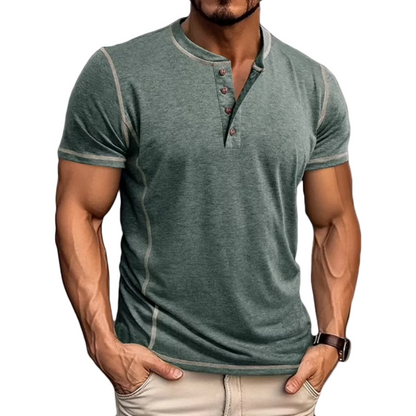 LuKa - Stijlvol T-shirt met Henley-hals