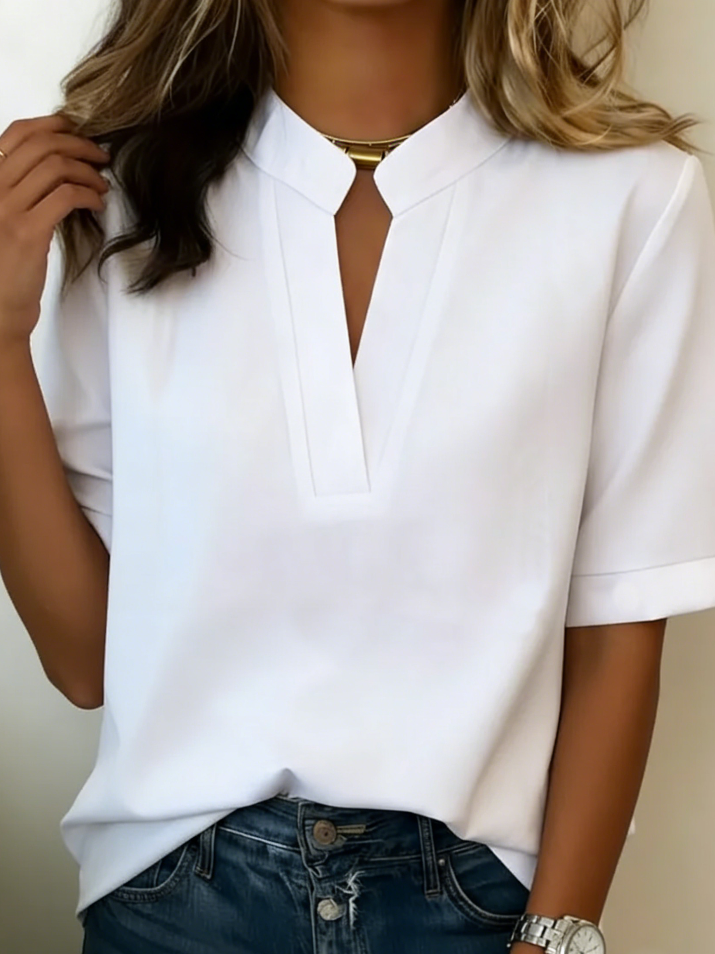 LuKa - Comfortabel V-hals T-shirt