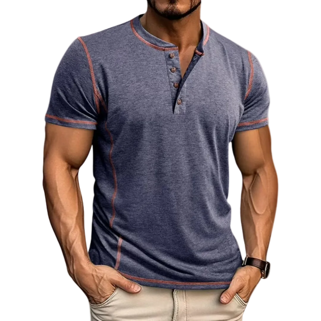 LuKa - Stijlvol T-shirt met Henley-hals