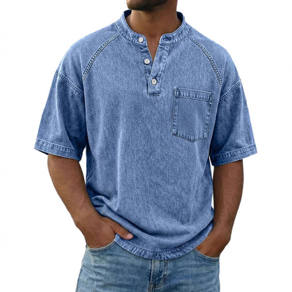 LuKa™ | Vintage Gewassen Shirt Met Borstzakje