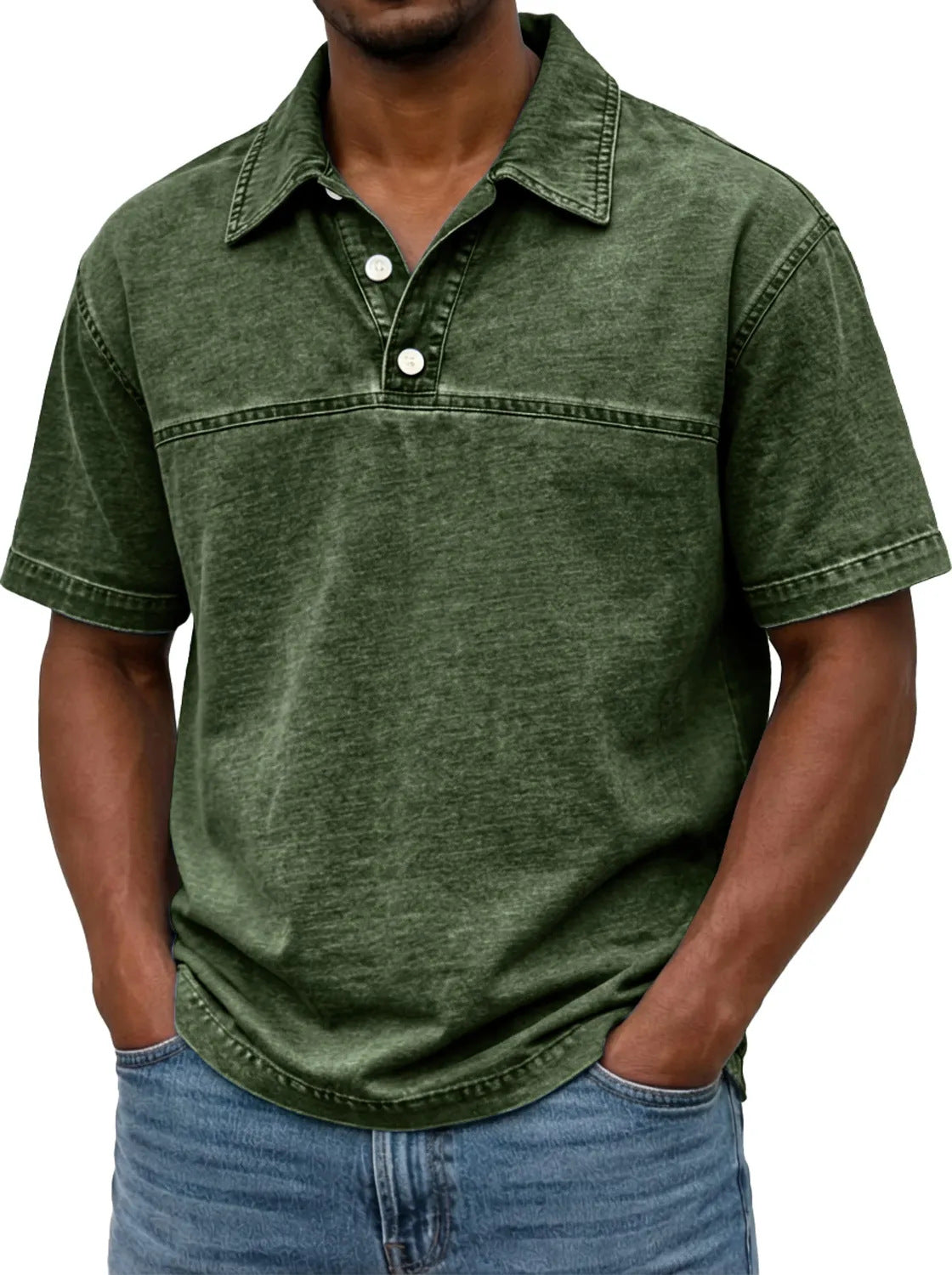 LuKa - Vintage Gewassen Zomer Shirt Met Knopen