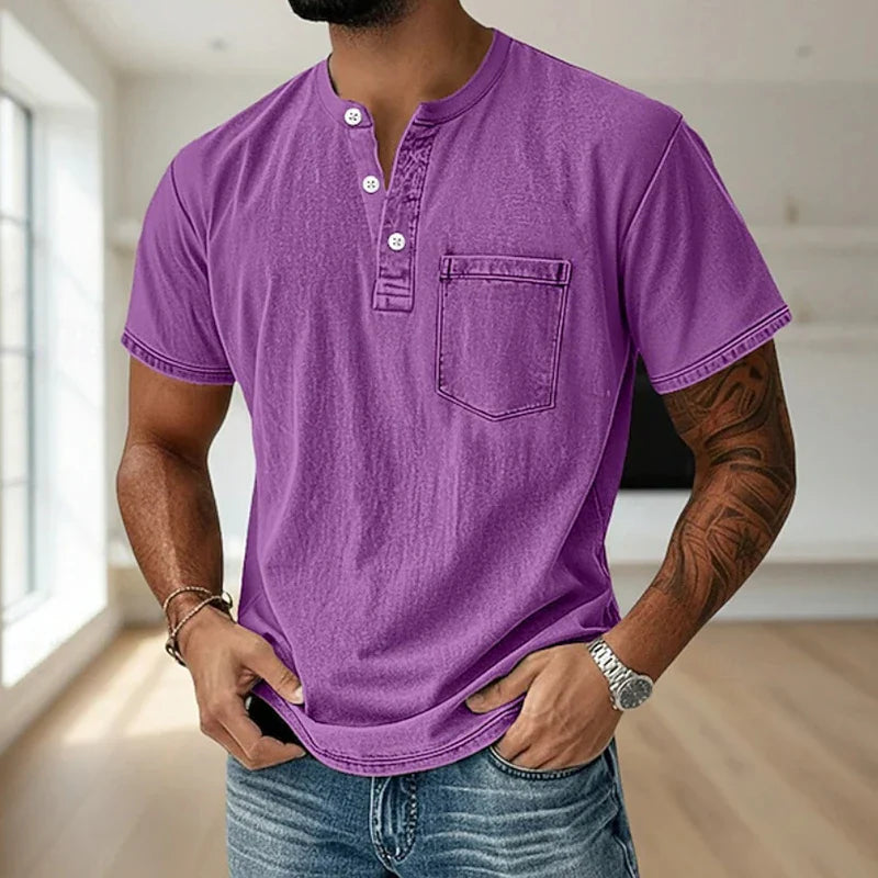 LuKa - Vintage Mannen Shirt Met Borstzakje