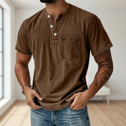 LuKa - Vintage Mannen Shirt Met Borstzakje
