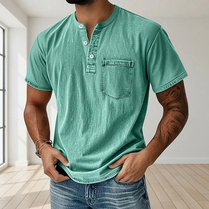 LuKa - Vintage Mannen Shirt Met Borstzakje