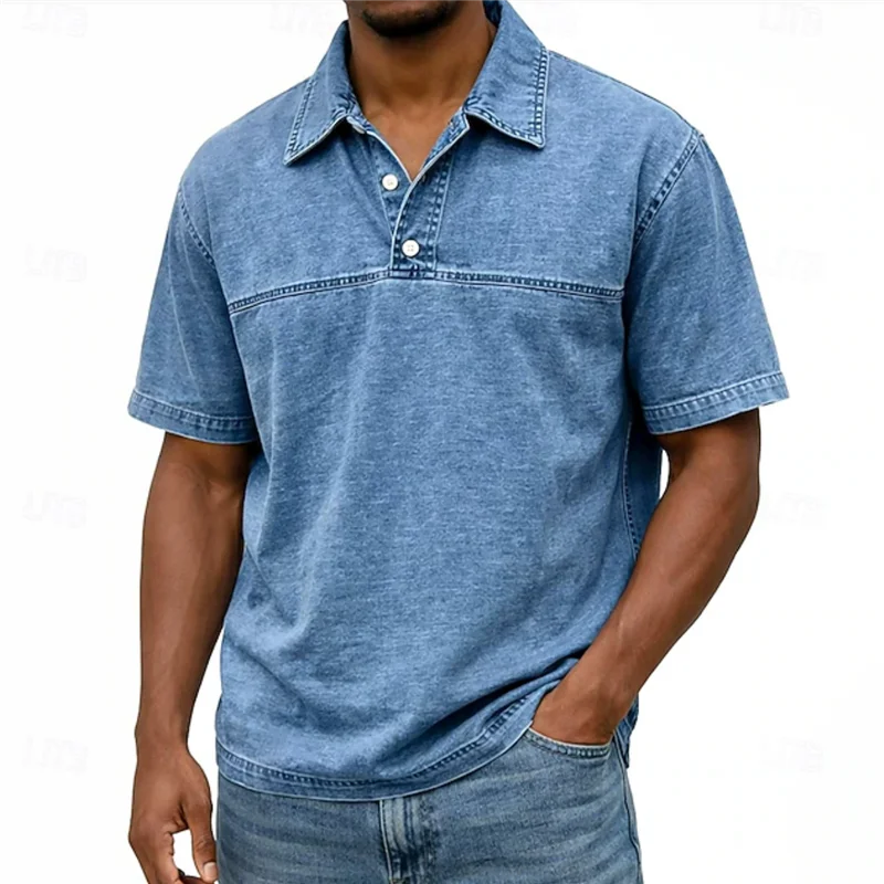 LuKa™ | Vintage Gewassen Zomer Shirt Met Knopen