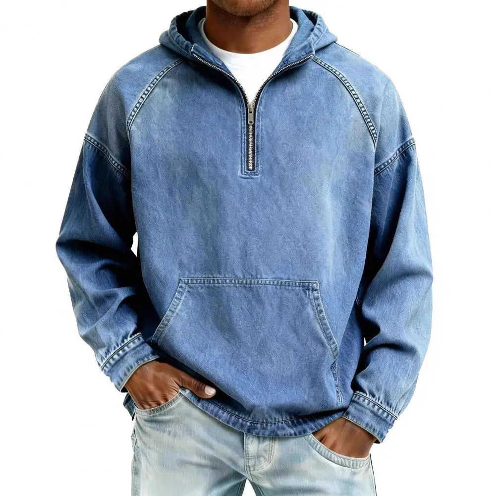 LuKa™ | Tijdloos Denim Shirt Met Lange Mouwen & Capuchon