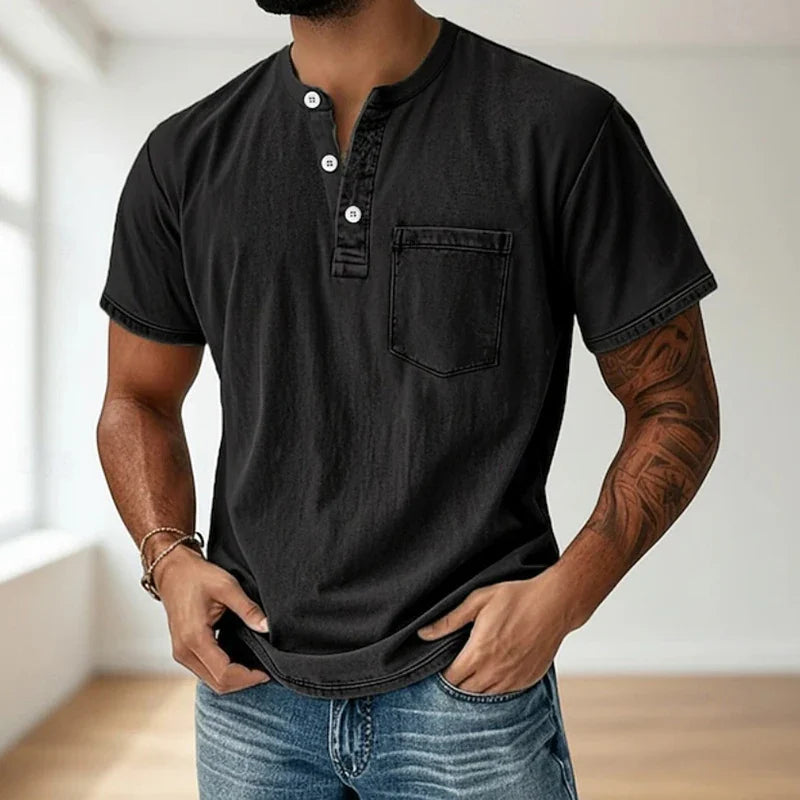 LuKa - Vintage Mannen Shirt Met Borstzakje