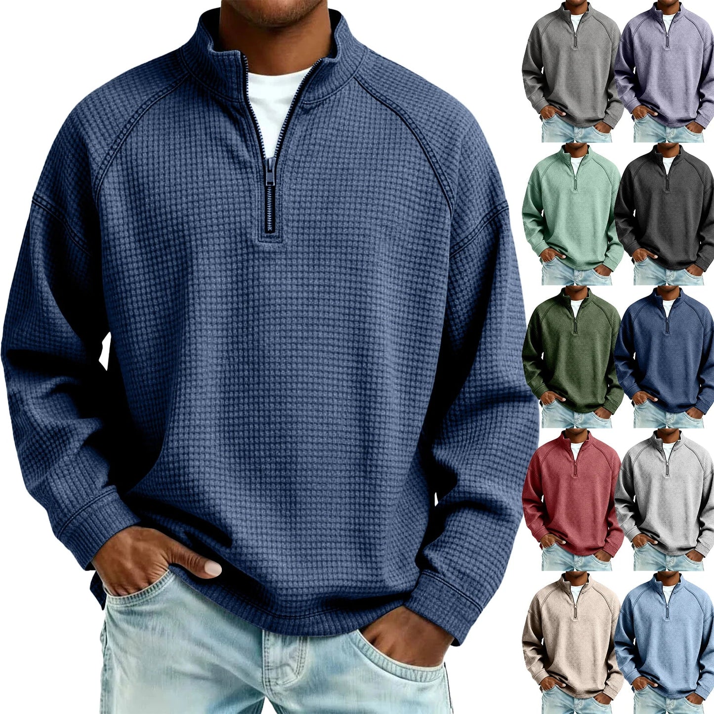 LuKa™ | Wafelgebreid Mannen Sweatshirt