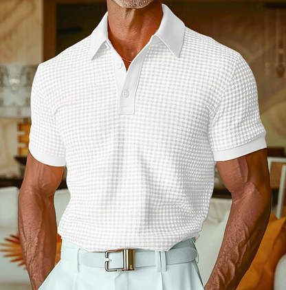 LuKa - Slim Fit Poloshirt met Subtiel Ruitpatroon
