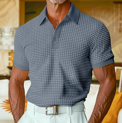 LuKa - Slim Fit Poloshirt met Subtiel Ruitpatroon