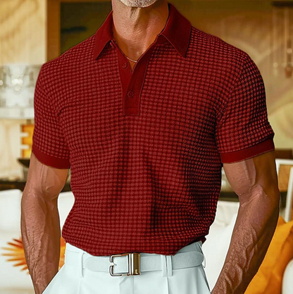 LuKa - Slim Fit Poloshirt met Subtiel Ruitpatroon
