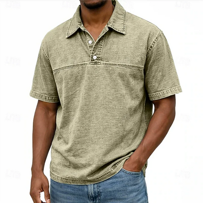 LuKa™ | Vintage Gewassen Zomer Shirt Met Knopen