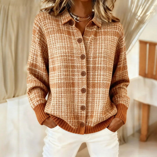 Yvonne – Zachte, warme trui met ruitpatroon